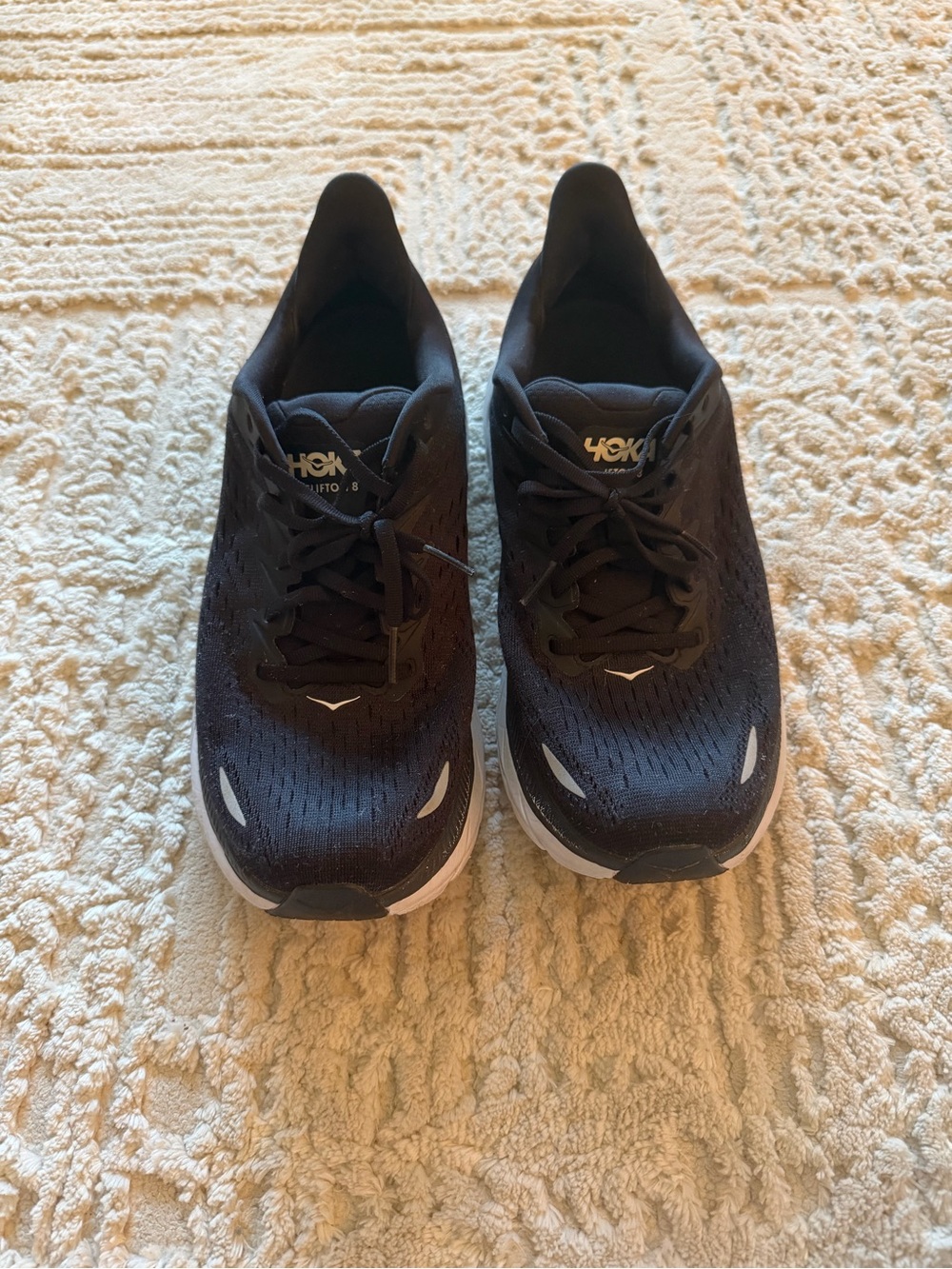 Hoka Men's Black and White Performance Running Shoes - Picture 2 of 5